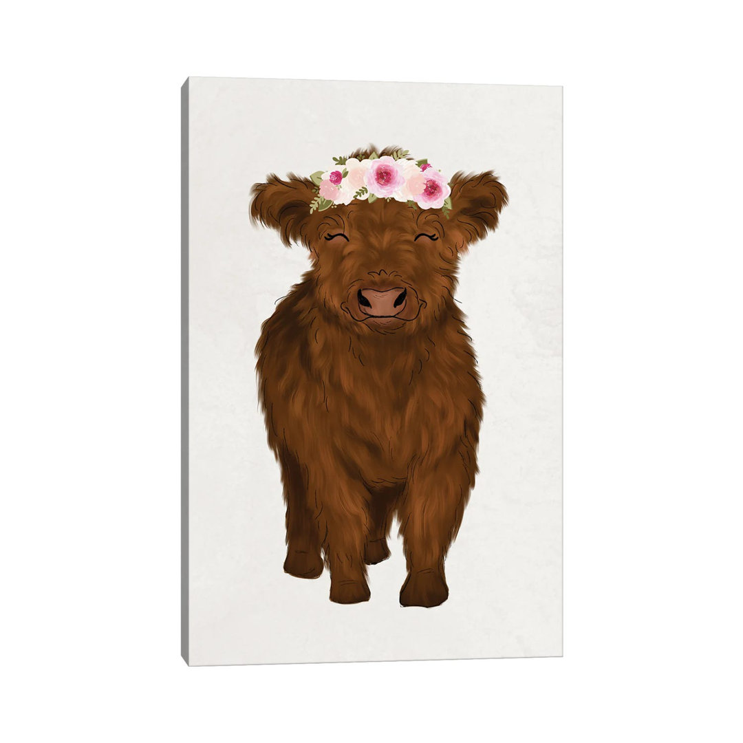 Floral Crown Baby Highland Cow