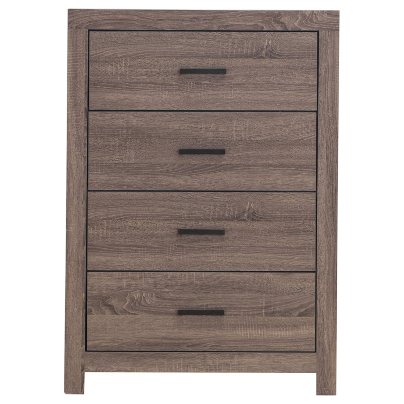 Commode 4 tiroirs l 31,5 po, Marron