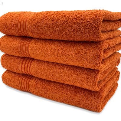 550 Series 4 Piece Ultra-Plush & Absorbent 100% Natural Cotton Bath Towels – Hypoallergenic, Quick-Drying, Machine Washable
