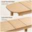 Table de cuisine ovale de style ferme moderne avec rallonge et bords arrondis