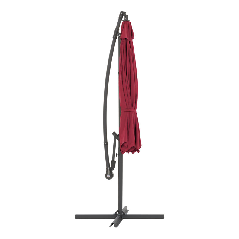 Poids de parasol et base de patio décalés de 9,5 pi résistant aux rayons UV, Wine Red