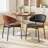 Set of 4 Mid-Century Dining Chairs, Faux Leather Upholstered with Walnut Back & Metal Legs
