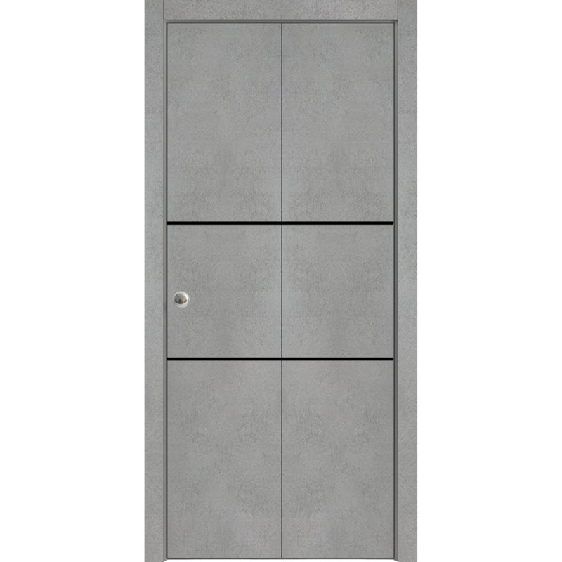 Porte pliante en bois massif massif, 36 po x 80 po, Béton