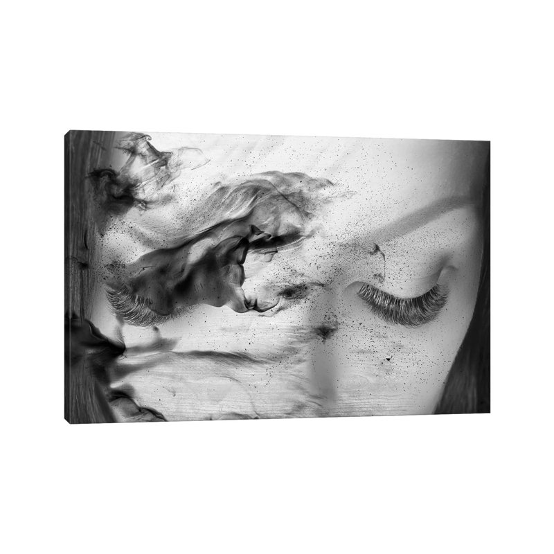 White Smoke Art Textured BackgroundEyelashes by Tatiana Amrein - Wrapped Canvas Painting, 66.04 cm H x 45.72 cm W