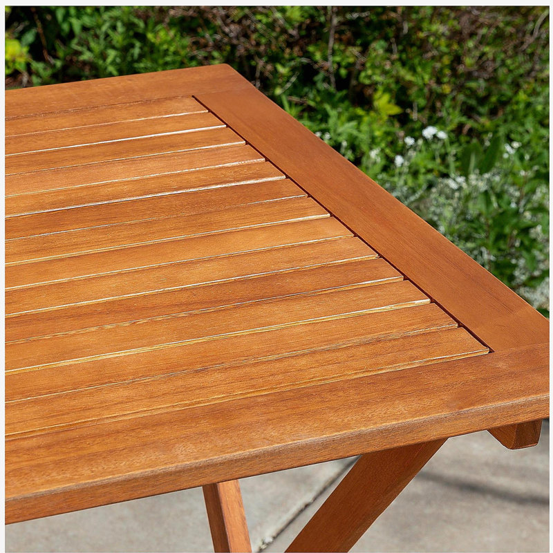 3-Piece Eucalyptus Bistro Set, Square, Natural Oil