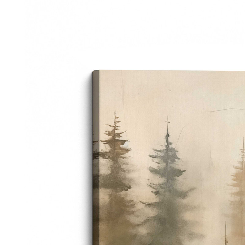 Foggy Warm Forest, Set of 2 Print on Canvas, 24" H x 24" W x 1.25" D, Wrapped Canvas