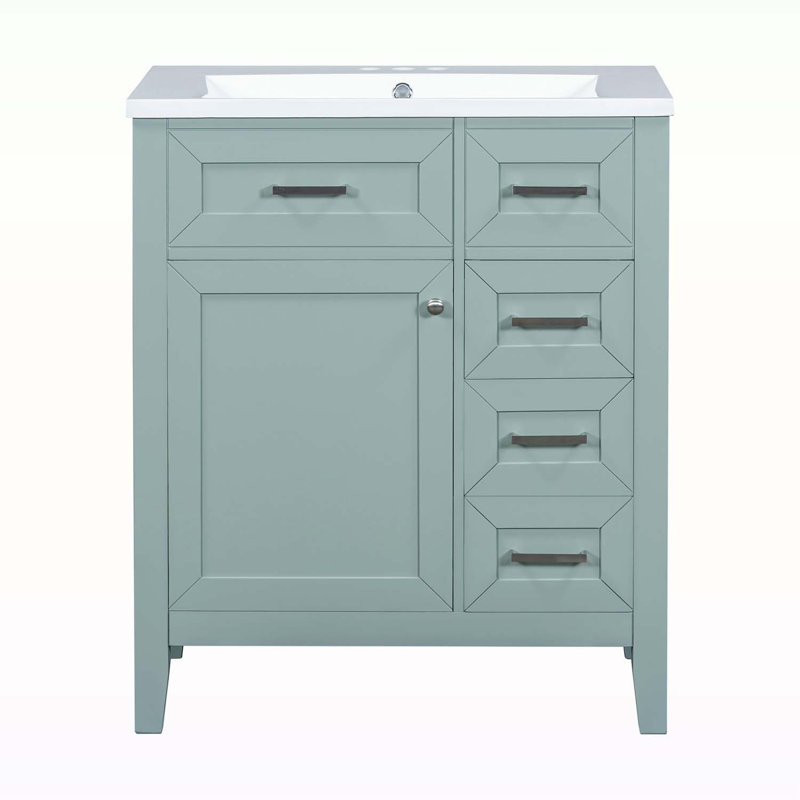 Bathroom Cabinet with Drawers,with Sink Combo, Green