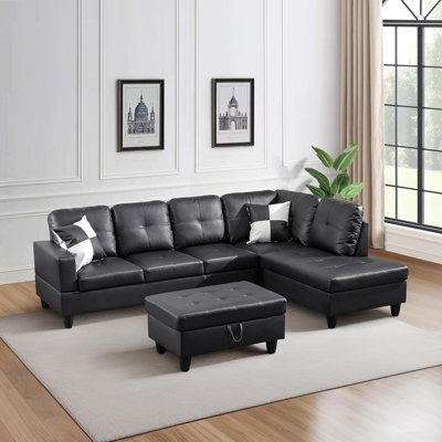 3 - Piece Faux Leather Sectional