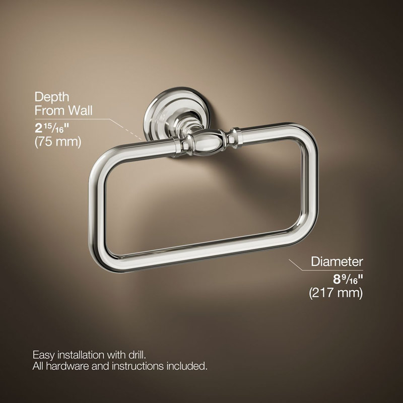 Artifacts Towel Ring, Nickel poli éclatant