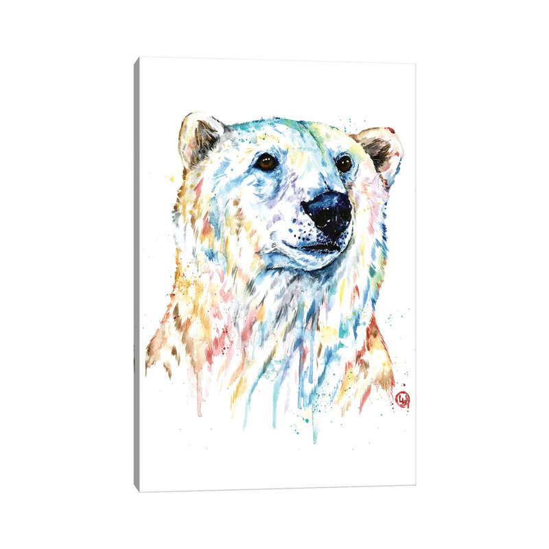Portrait Of A Polar Bear by Lisa Whitehouse - Wrapped Canvas Print, 20.32 cm H x 30.48 cm W