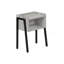Table d'appoint, table d'appoint, table de bout, table de chevet, lampe, salon et chambre à coucher, stratifié gris, métal noir