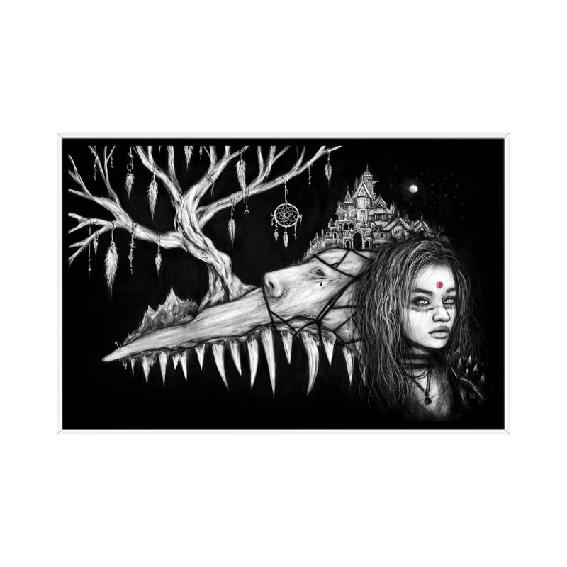 Rêveur - reproduction d'art mural - toile encadrée, 40" x 26", Framed Canvas, White