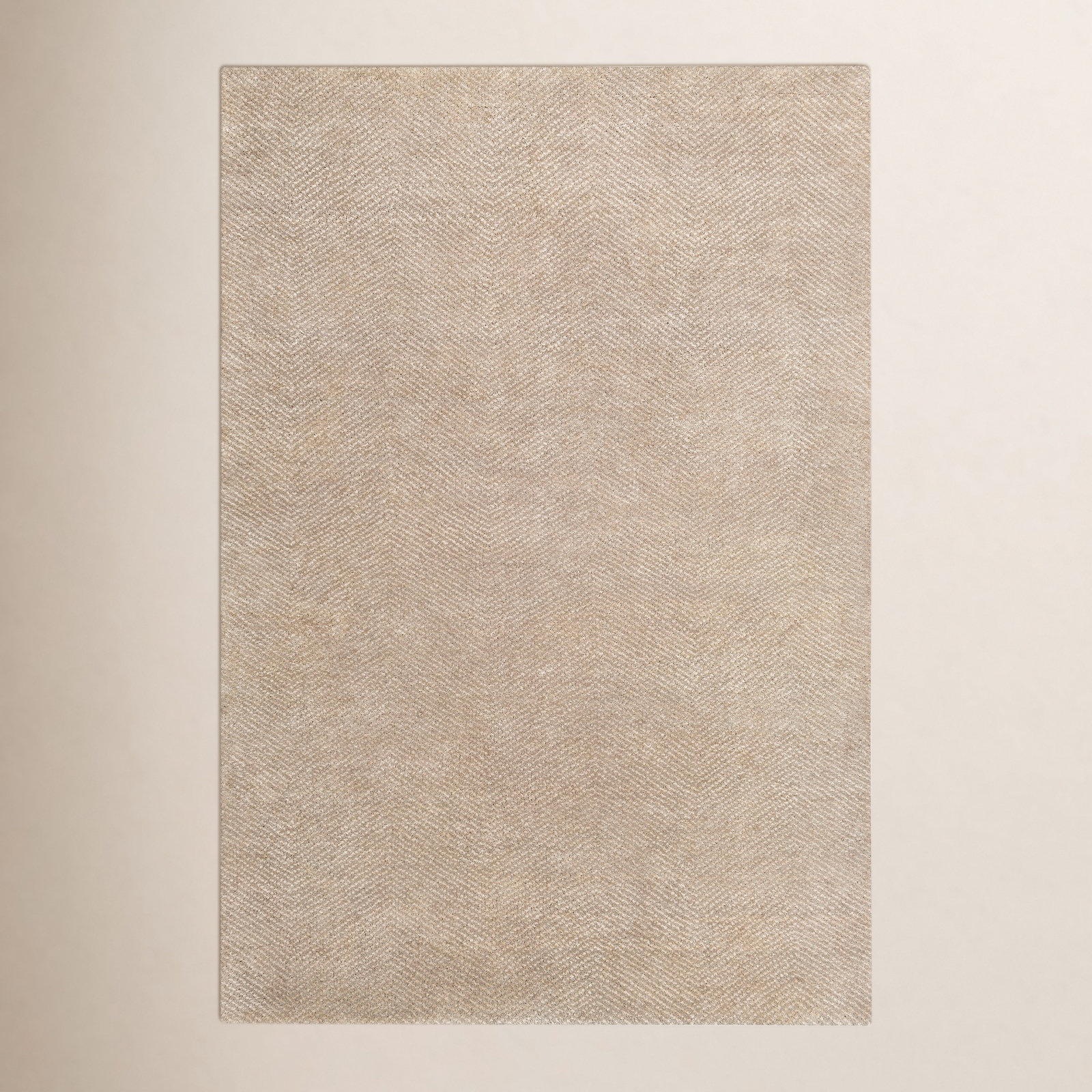 Light Beige Hand-Knotted Rug, Rectangle 2' x 3'