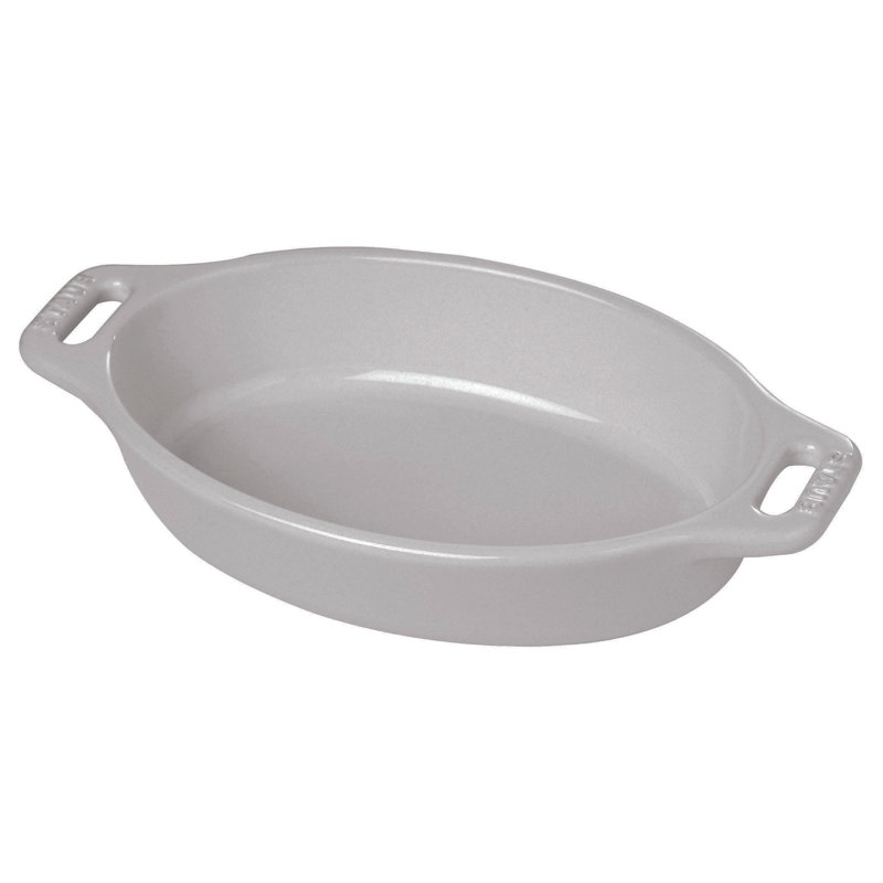 , 11" Ceramic Oval Baking Dish, White
