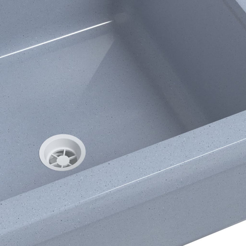 Belfry Bathroom Langlois Resin Sink, Grey, 24cm H x 40cm W x 40cm D