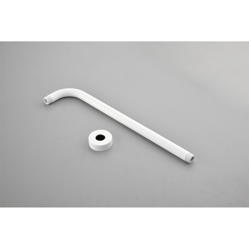 Fashionable Shower With Head, Hand Shower, Slide Bar, Bodysprays - White, Brass Elegant Bathroom System In White Hose: Bodysprays, Arm, Valve Trim, Lever Handles