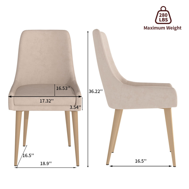 Ophelia Luxury Fabric Upholstered Dining Chair (set Of 4), 4