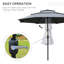 Parasol de patio gris foncé 9 pi, 3 pi, avec manivelle fusionnée et bouton inclinable pour les pelouses de terrasse