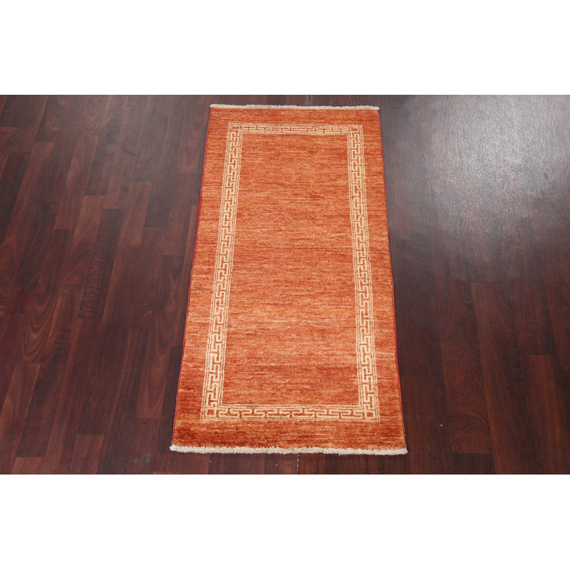 Orange Gabbeh  Oriental Runner Rug 2x5