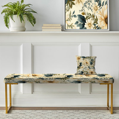 Banc rembourré or