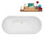 66.5" Streamline Soaking Freestanding Tub and Tray With Internal Drain-101697840