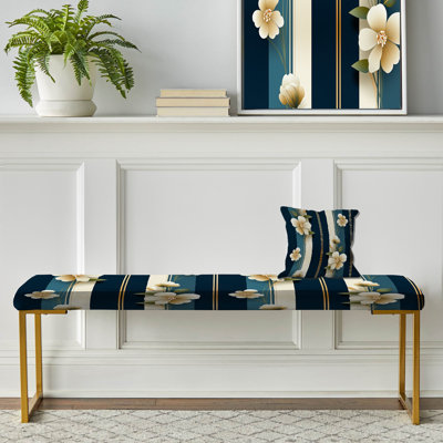 Banc rembourré rayé Classic Classic Elegant