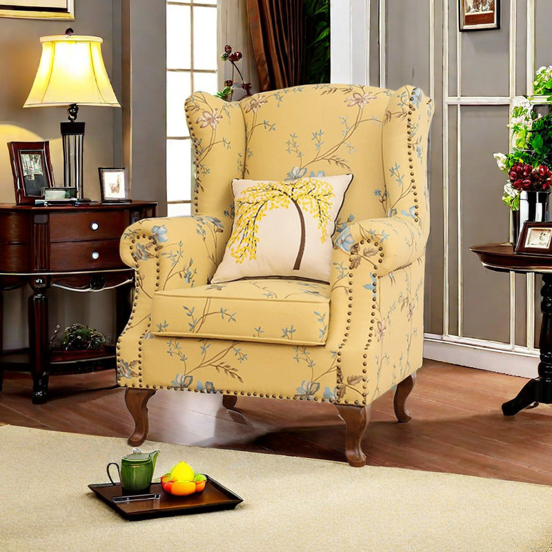 Fauteuil de 33,4 po de large Katsura, Jaune
