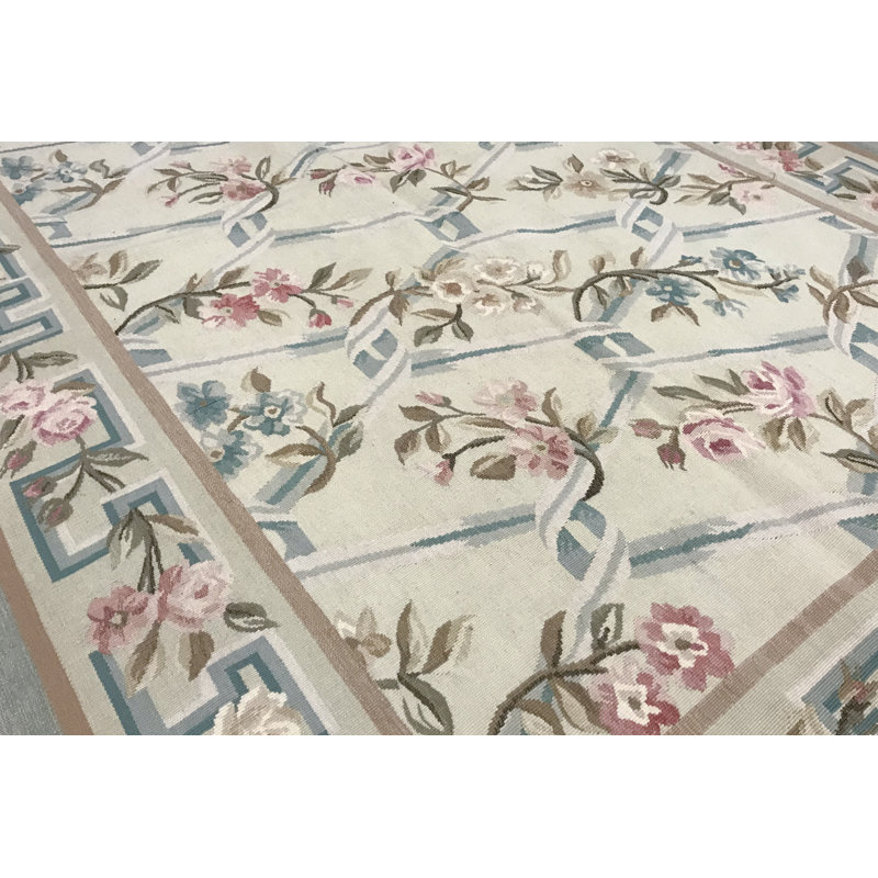 Hand-Knotted High-Quality Beige and Beige Area Rug