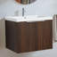 Armoire de salle de bain à fixation flottante 24 po avec lavabo en résine, portes à fermeture douce-584355348