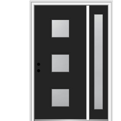 Spotlight Glass 81.75'' Flush Steel Front Entry Doors