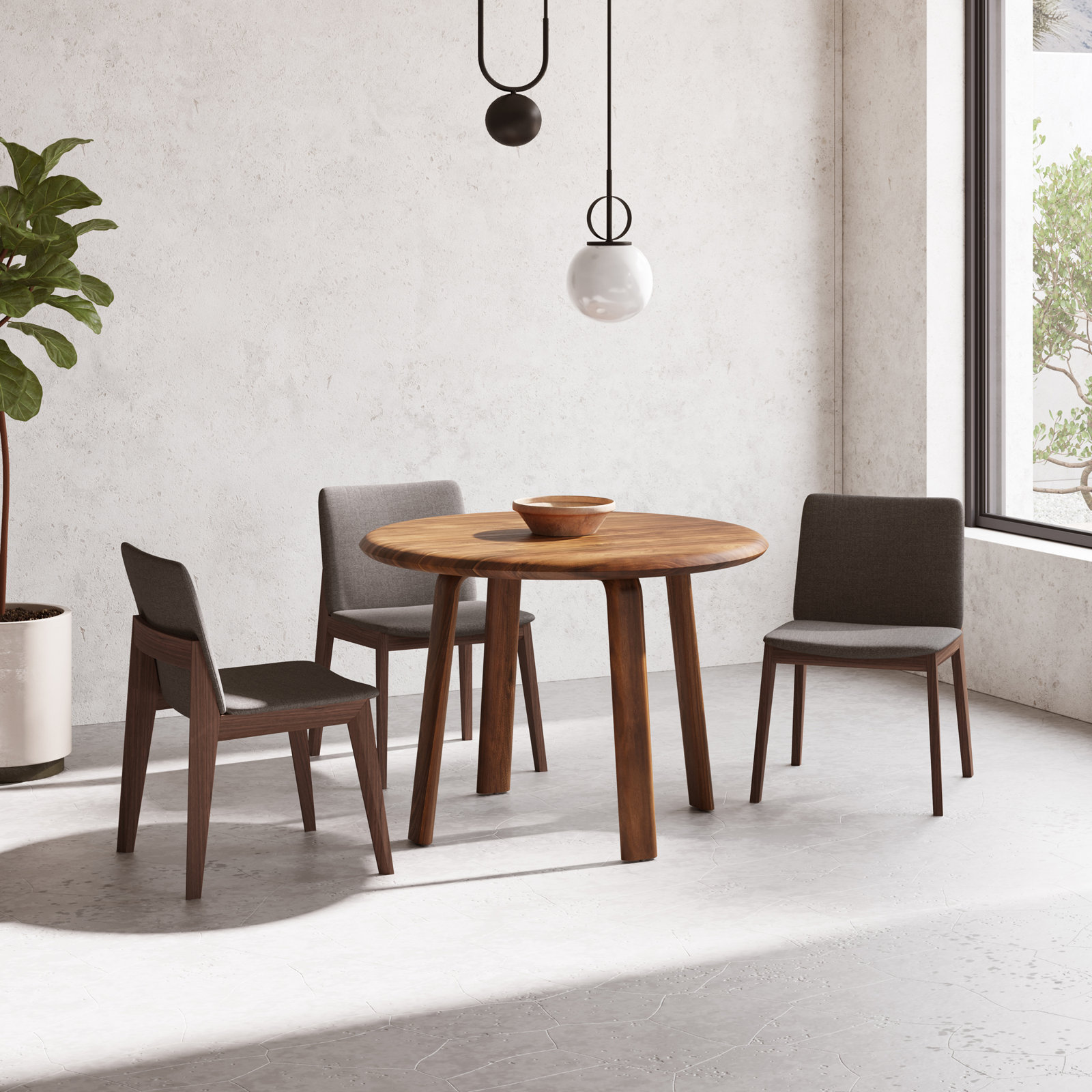 Avari Round Dining Table, Brown