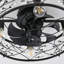 50cm Crystal Farmhouse Reversible Caged Ceiling Fan with Light Kit and Remote Control