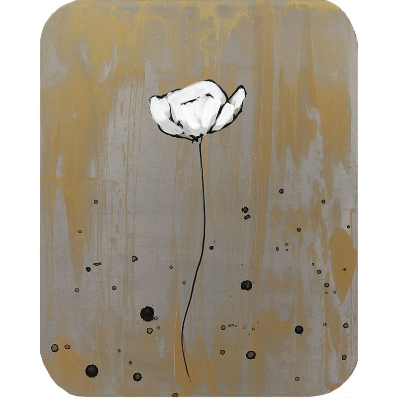 Poppy Pleasure Hand Painted Aluminum Floral Wall Art Set