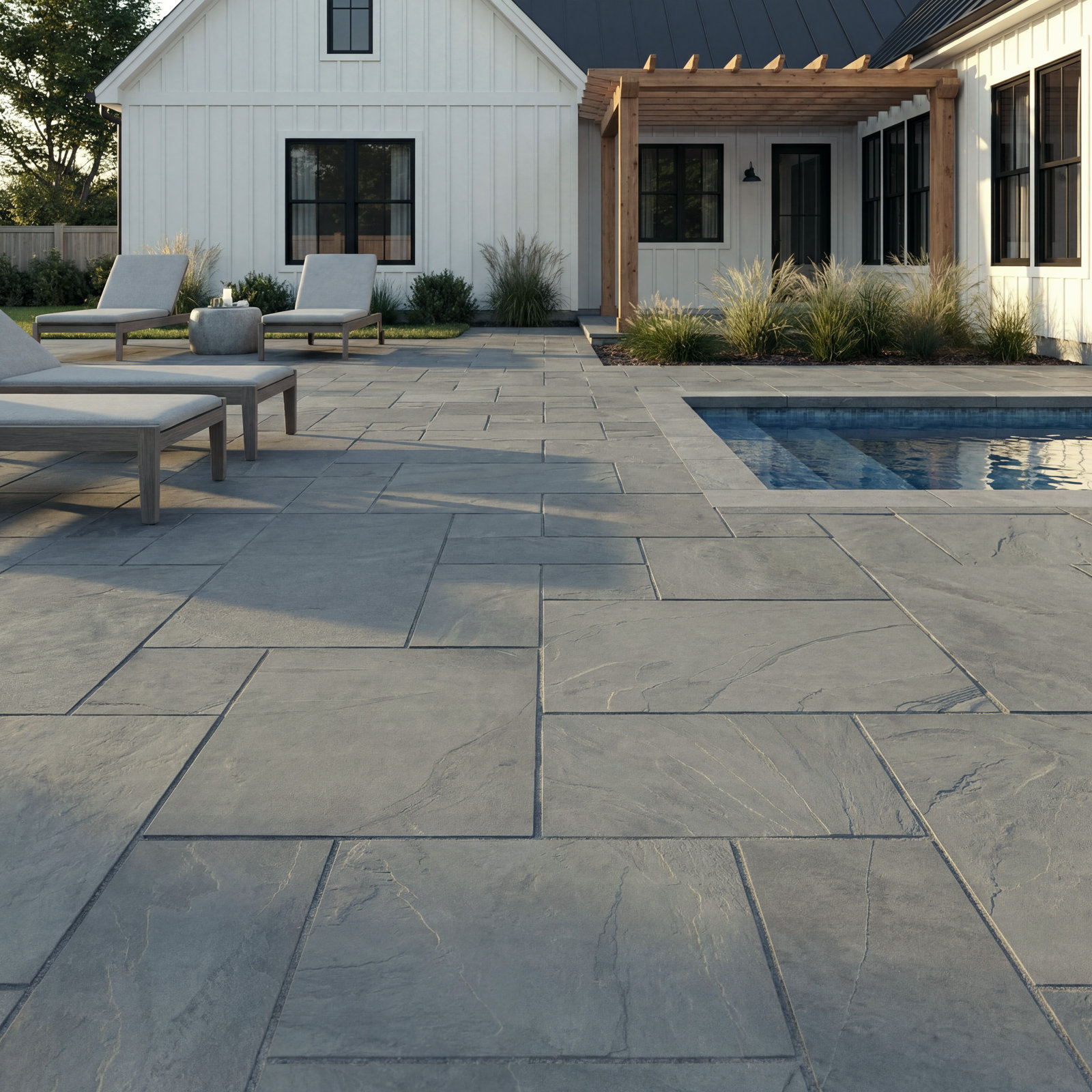 Camden Pattern Gauged Slate Floor and Wall Tile, Mist