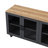 Farmhouse TV Stand with Tempered Glass Doors, Adjustable Shelves & Gourd Wood Legs – Elegant Living Room Sideboard-87035592