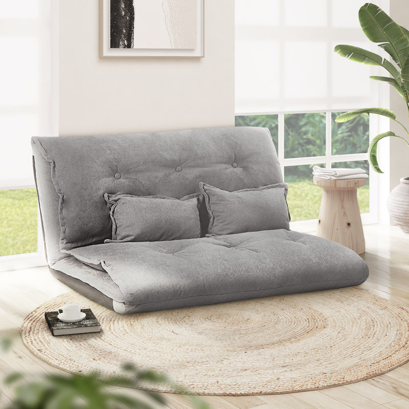 Lit d'invité. Tapis de jeu. Plancher de gymnase. Canapé. Un seul matelas suffit. La housse est lavable., Simple, Gris
