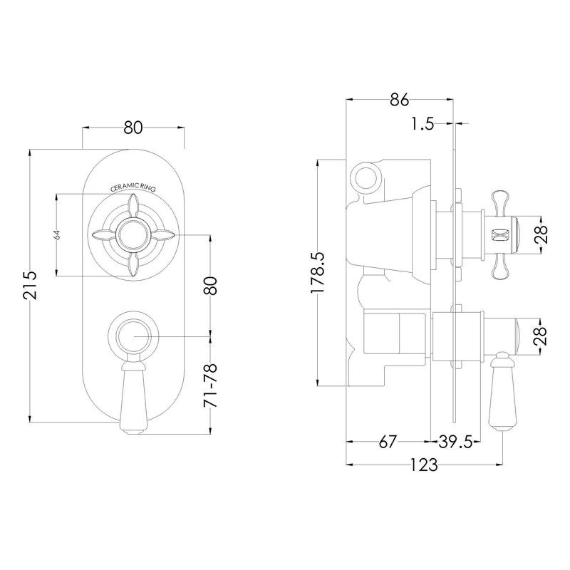 Twin Concealed Diverter Shower Valve