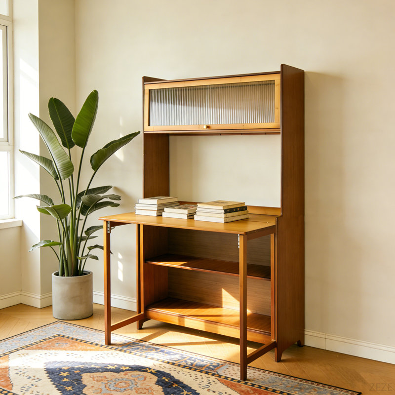 Multi Functional Bamboo Folding Table, Space Saving, Suitable For Office Use, Suitable For Indoor, Bedroom, Living Room, Study And Other Places, Easy To Open And Close Folding Design