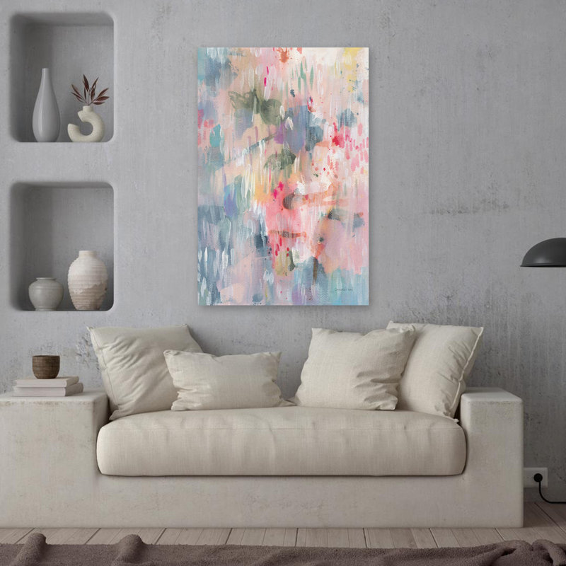 Art abstrait abstrait et turquoise apaisant, H 36 po x l 24 po