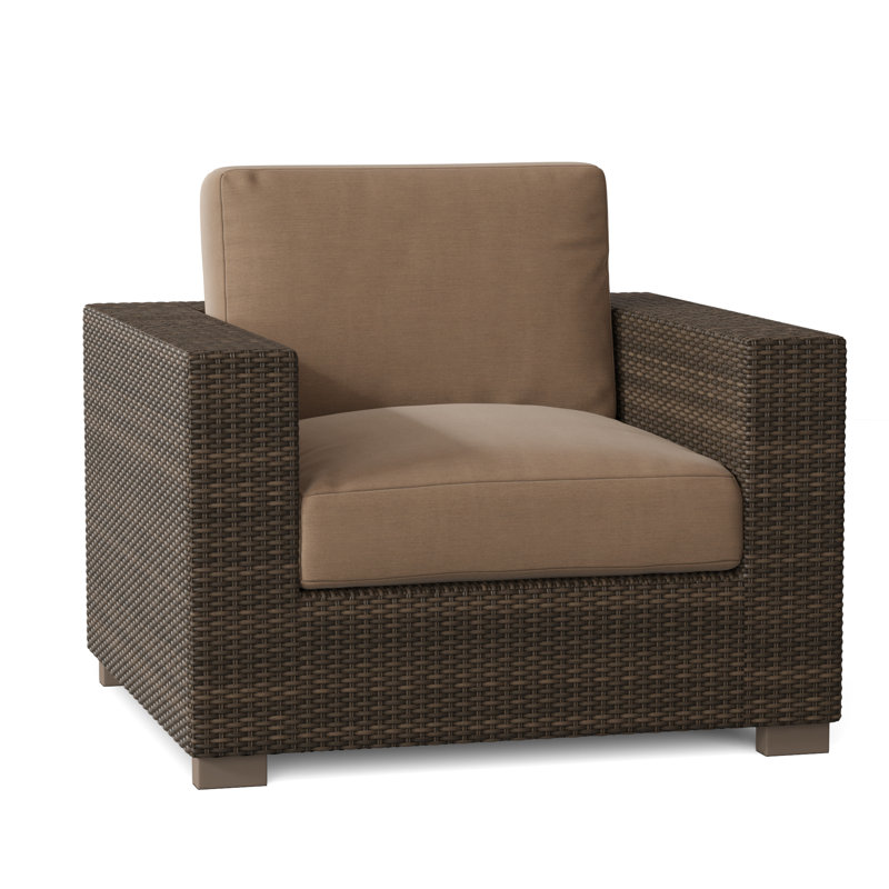 Chaise de patio avec coussins Montecito, Toile Sunbrella® beige chiné