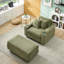 Canapé simple en velours côtelé avec un coussin, deux coussins décoratifs, un repose-pieds et deux espaces de rangement-117842005