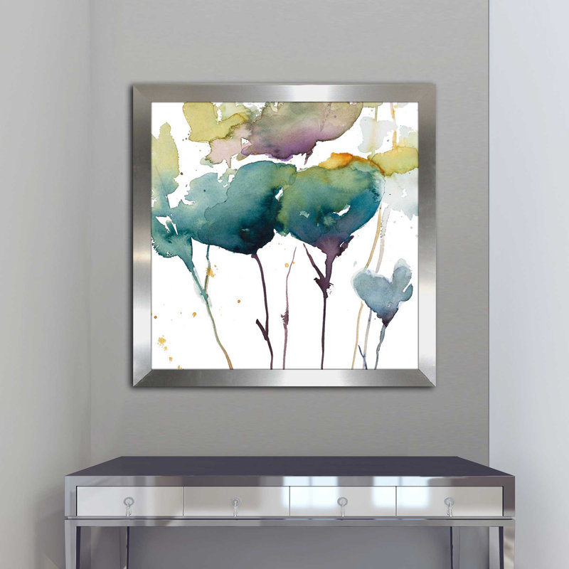 «Wildflower Grace II», reproduction de peinture à l'aquarelle sur acrylique, H 31,5 po x l 31,5 po x P 1 po