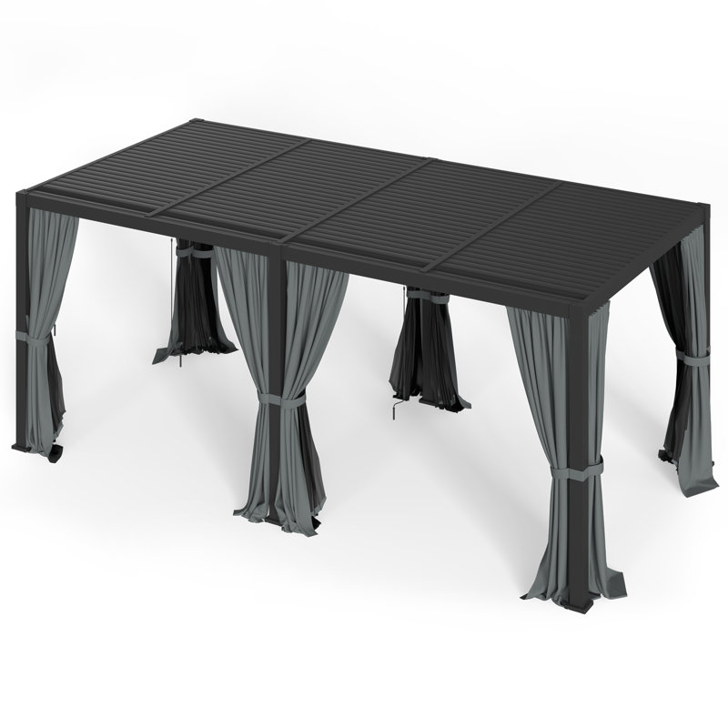 Pergola d'extérieur en aluminium, Noir
