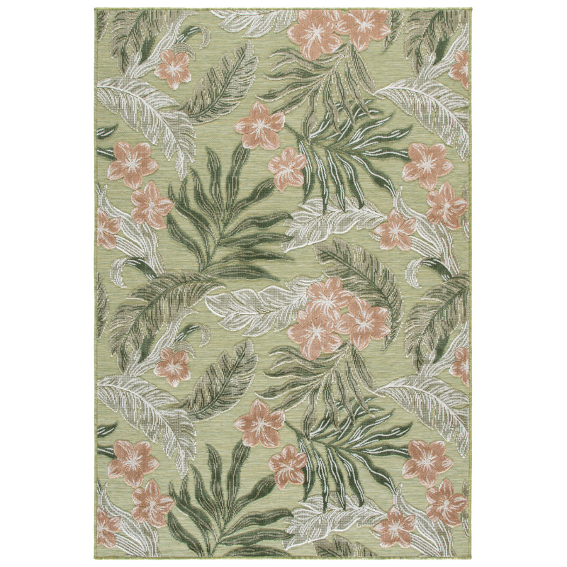Tapis floral intérieur / extérieur Cabana 456, Rectangle 2'-7 x 5'