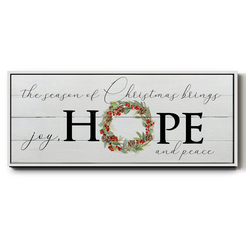 Joy Hope and Peace - Toile encadrée, H 8 po x l 20 po