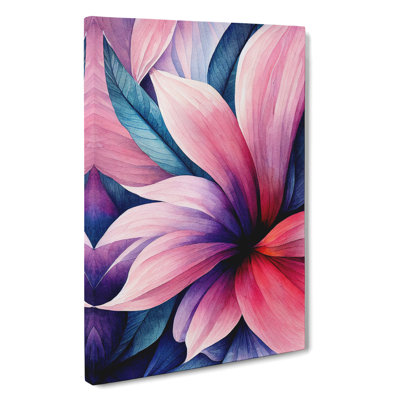 Dreamy Watercolour Flowers No.4 - Wrapped Canvas