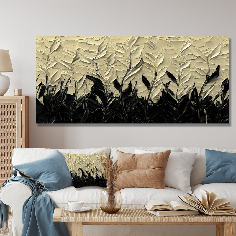 Indrishka - Art mural abstrait, H 28 po x l 60 po, Toile tendue, Ne s’applique pas