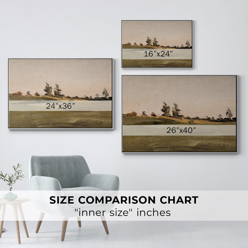 Paysage rétro - CML XXX, Toile encadrée flottée blanche, H 27 po x l 41 po x P 2 po
