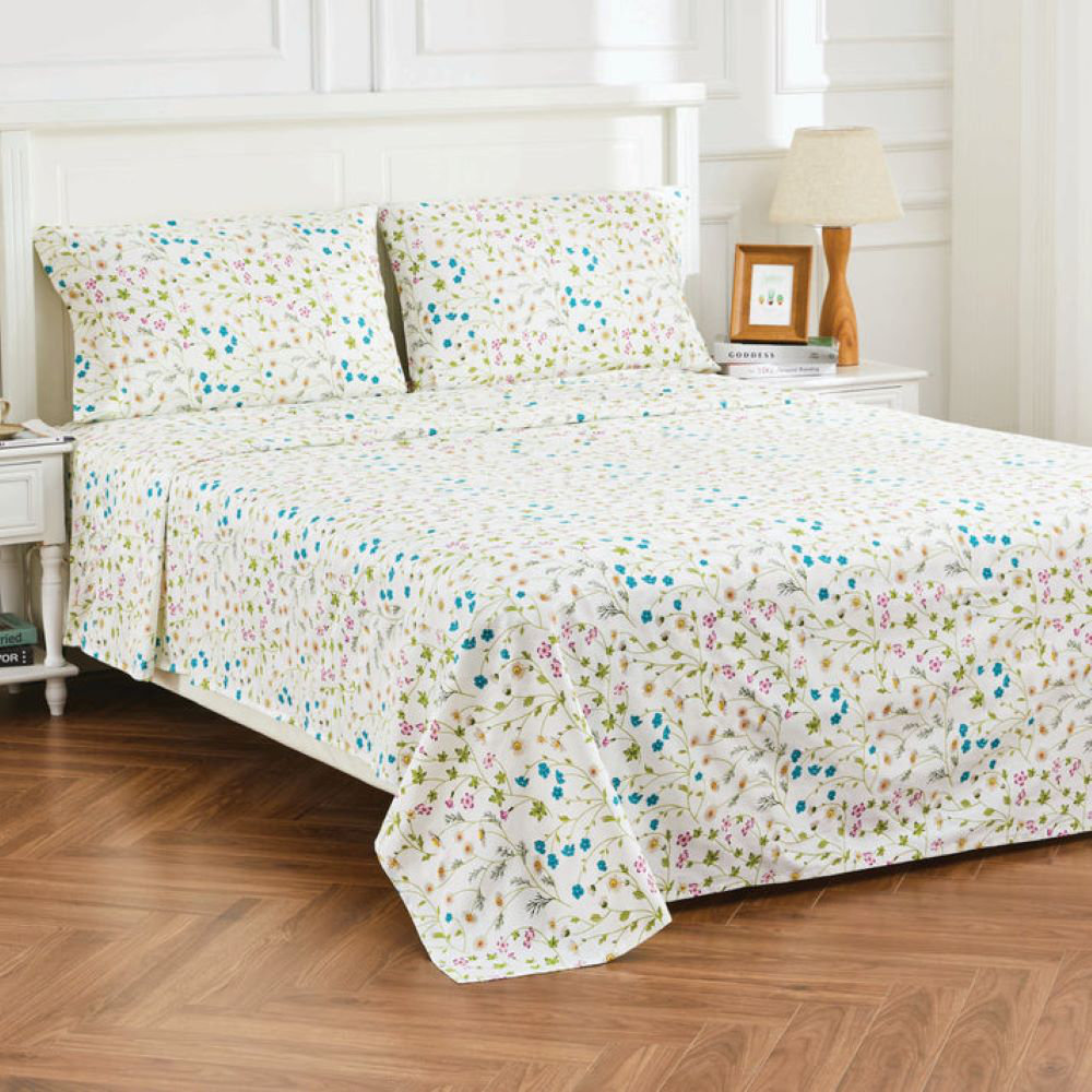 Bergina Cotton Sheet Set, California King Sheet Set with 2 Pillowcases
