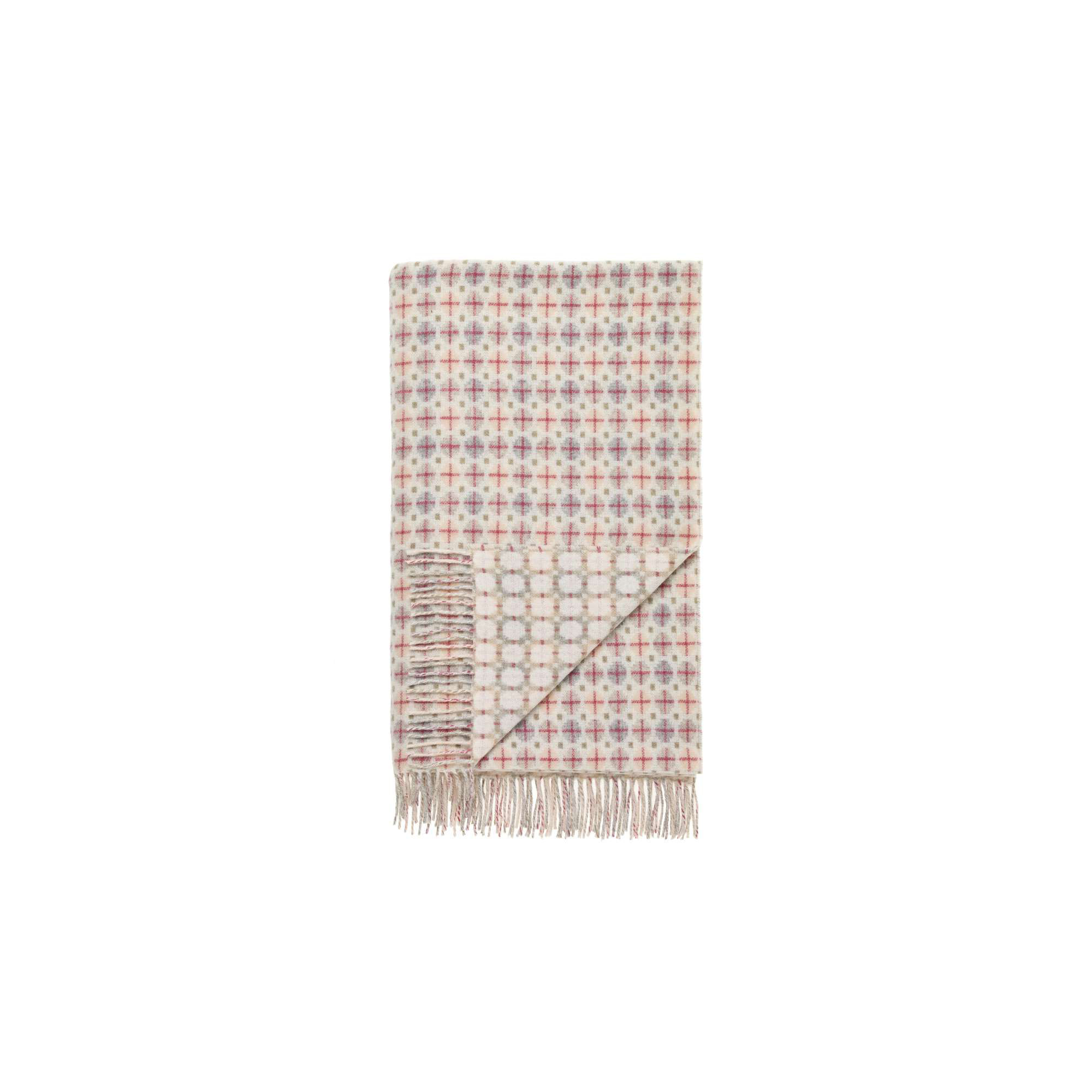 Merino Lambswool Throw/Blankets Hand Woven Blanket, Beige Abstract